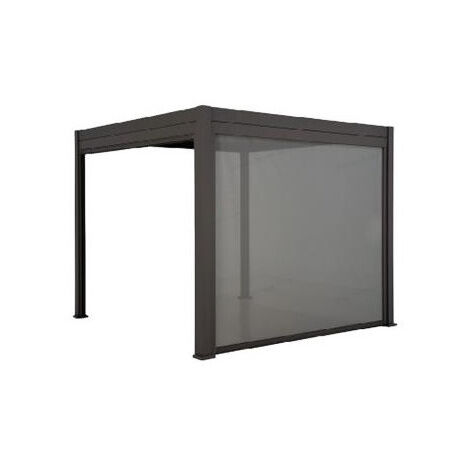 Store déroulant latéral Habrita PERBIELECR40 pour pergola bioclimatique motorisée PER 3040 ELEC côté 4m gris