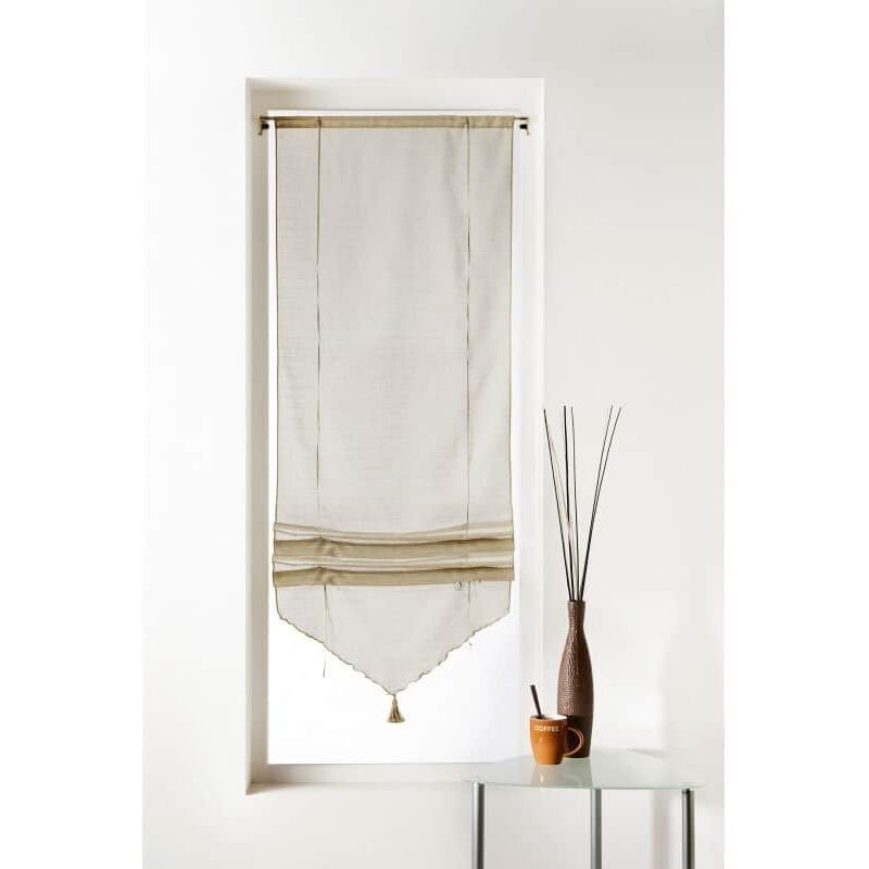 Linder - Store en pointe avec cordon - 58x165cm - Blanc