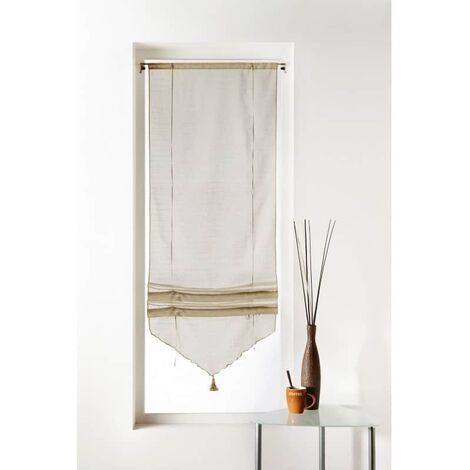 Store en pointe avec cordon - 58x165cm - Blanc
