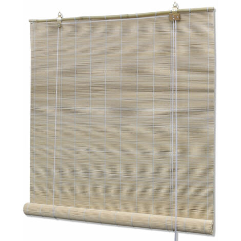 Store enrouleur bambou naturel 100 x 160 cm fenêtre rideau pare-vue volet roulant - Marron