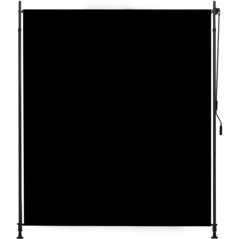 Store enrouleur d'extérieur 200 x 270 cm – Tissu 100% polyester avec revêtement PA – Système à manivelle – Poteaux réglables 2-3 m – Inlife