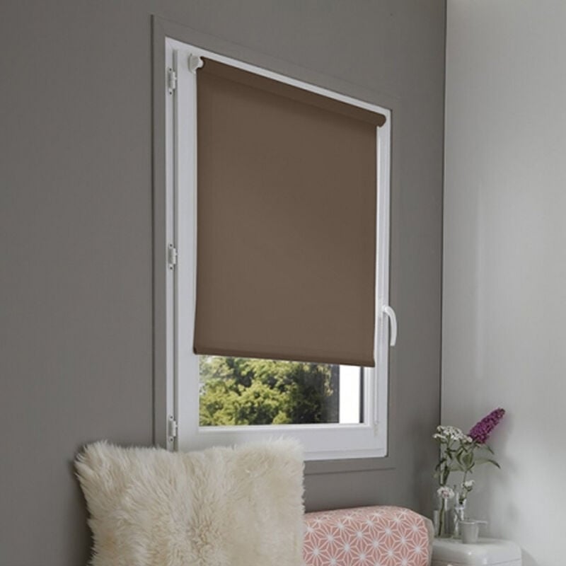 Madecostore - Store enrouleur tamisant sans percer - Blanc - L111 x H170cm