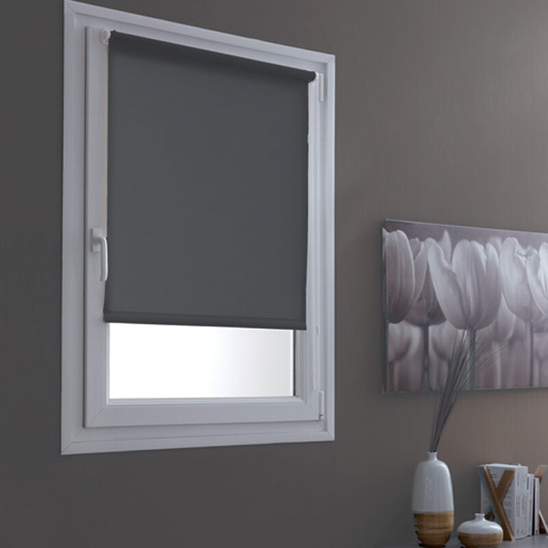 Madecostore - Store enrouleur tamisant sans percer - Blanc - L71 x H190cm