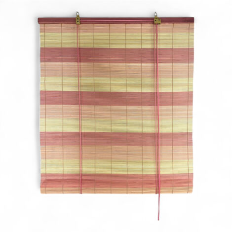 Store enrouleur en bambou 60x150 cm - Volet roulant en bois naturel pour l'intérieur et l'extérieur - Montage facile Rose