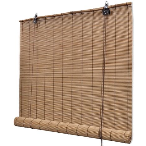 Nova – Store enrouleur bambou 80 x 220 cm marron – Système d'attache cordons tissés – Facile à nettoyer – Pour contrôle de lumière