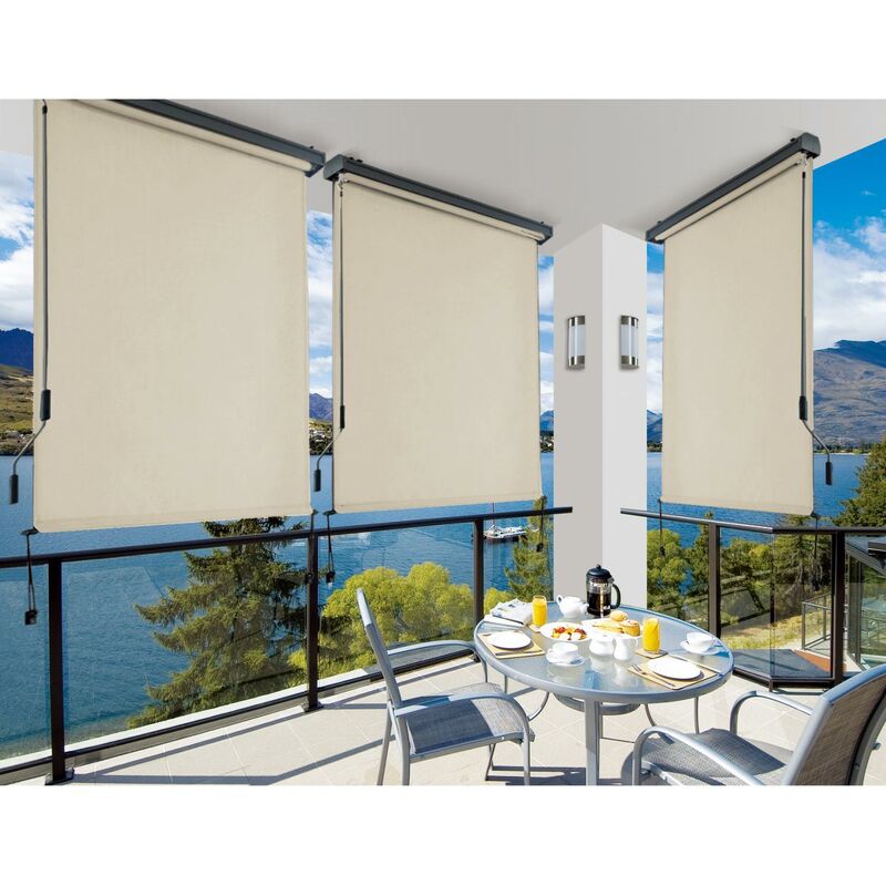 Webmarketpoint - Store enrouleur extérieur aluminium beige 180 cm xh 250 manuel