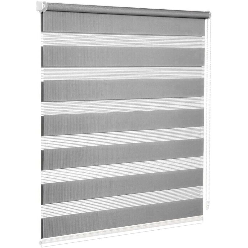 Store Enrouleur Fenêtre Portes Interne Maison Bureau Kit De Montage Mur Châssis Pas De Trous Gris - 80x180 Cm