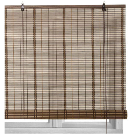 Store Enrouleur Intérieur en Bambou Marron - Longueur 90cm