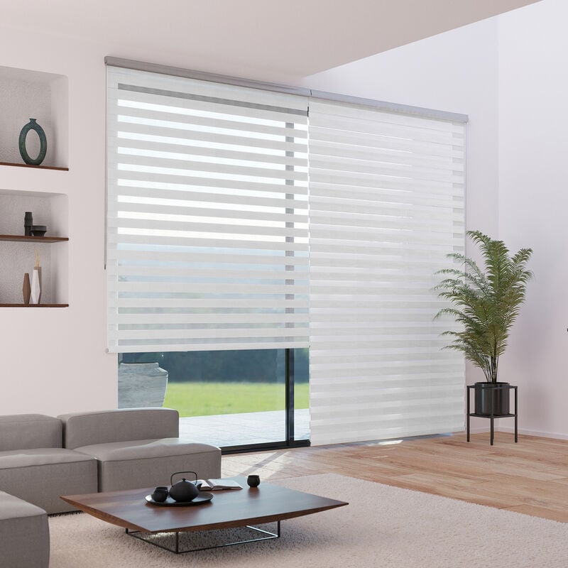 Madecostore - Store enrouleur jour nuit abeille avec coffre - gamme Must - Abeille wit - L153 x H250cm