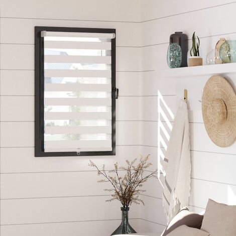 MADECOSTORE Store enrouleur jour nuit chic automatique - Blanc - L66 x H160cm