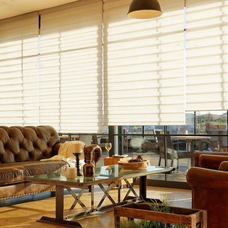 Madecostore - Store enrouleur jour nuit avec coffre - gamme Must - Sand - L63 x H220cm