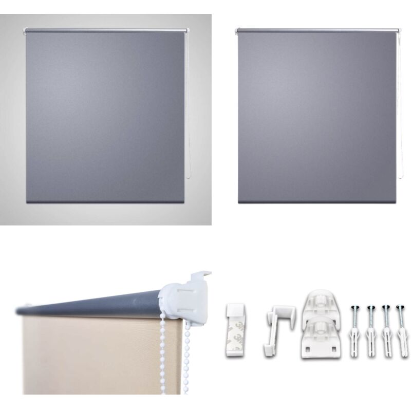 Vidaxl - Store enrouleur occultant 100 x 175 cm gris - Store Occultant - Rideau Obscurcissant - Store Enrouleur - Isolation Thermique - Chambre à