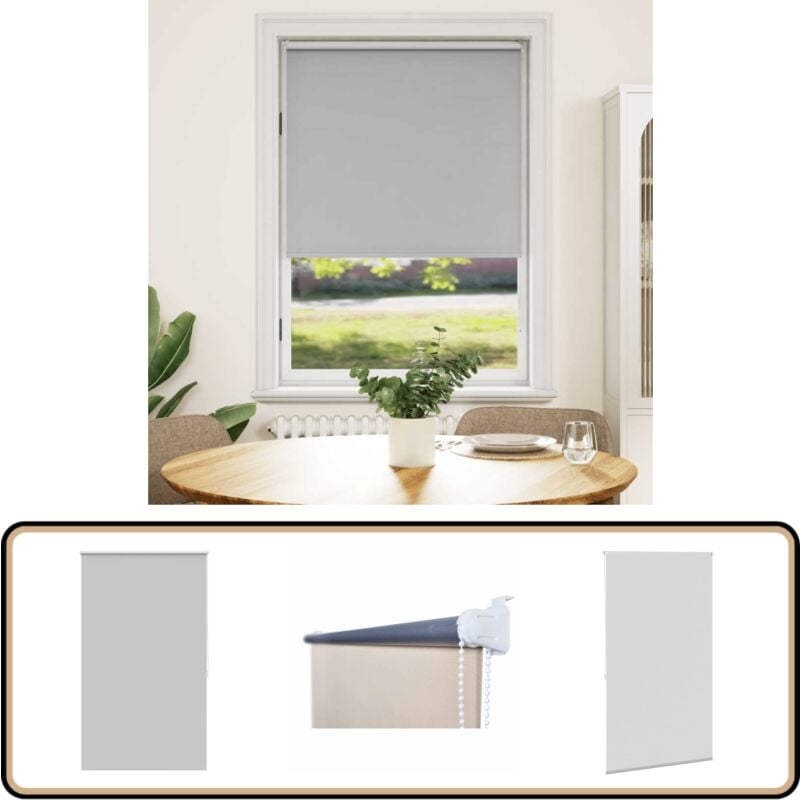 Vidaxl - Store enrouleur occultant 80 x 175 cm gris - Store Occultant - Rideau Roulant Obscurant - Store Intérieur - Décoration Intérieure