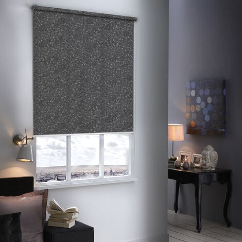 Store enrouleur occultant à paillettes - gamme Must - Blanc - L64 x H190cm