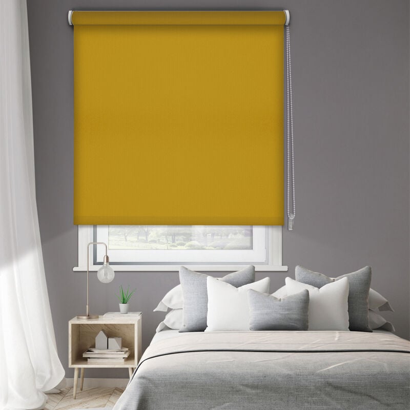 Madecostore - Store enrouleur occultant uni h190cm - Vert - L124 x H190cm