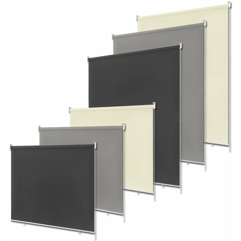 Naizy - Store Enrouleur Occultant Isolant Thermique avec Revêtement sans Perçage Avec Protection uv - 180 x 140 cm Anthracite
