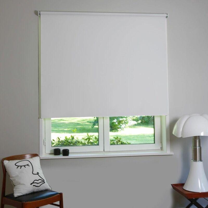 Madeco - Store enrouleur occultant automatique - Gris - L124 x H190cm