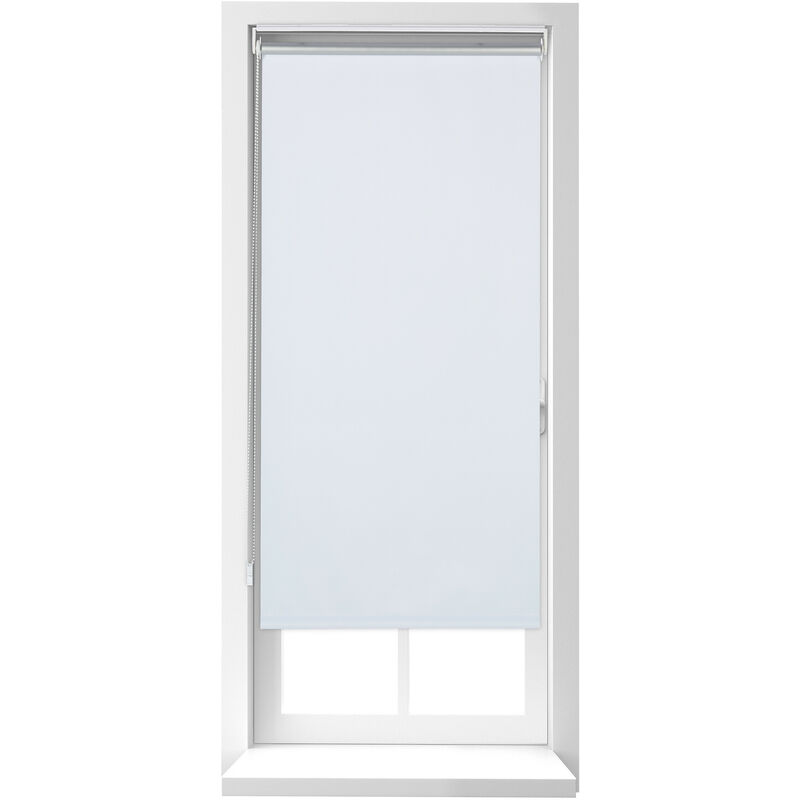 Store enrouleur sans perçage, à clipser, chaînette latérale, 70x220 cm, largeur du tissu 66 cm, blanc - Relaxdays