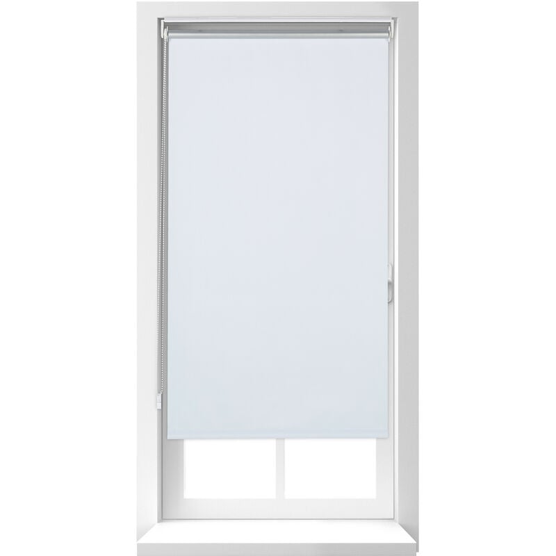 Store enrouleur sans perçage, avec chaînette, à clipser, 60x160 cm, largeur du tissu 56 cm, opaque, blanc - Relaxdays