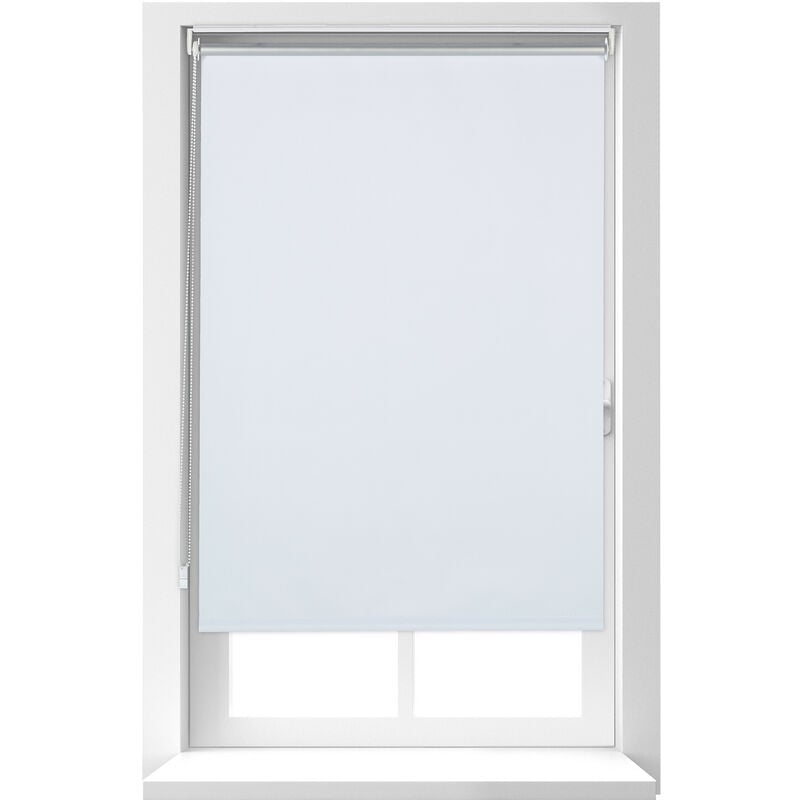 Store enrouleur sans perçage, avec chaînette, à clipser, 80x160 cm, largeur du tissu 76 cm, opaque, blanc - Relaxdays