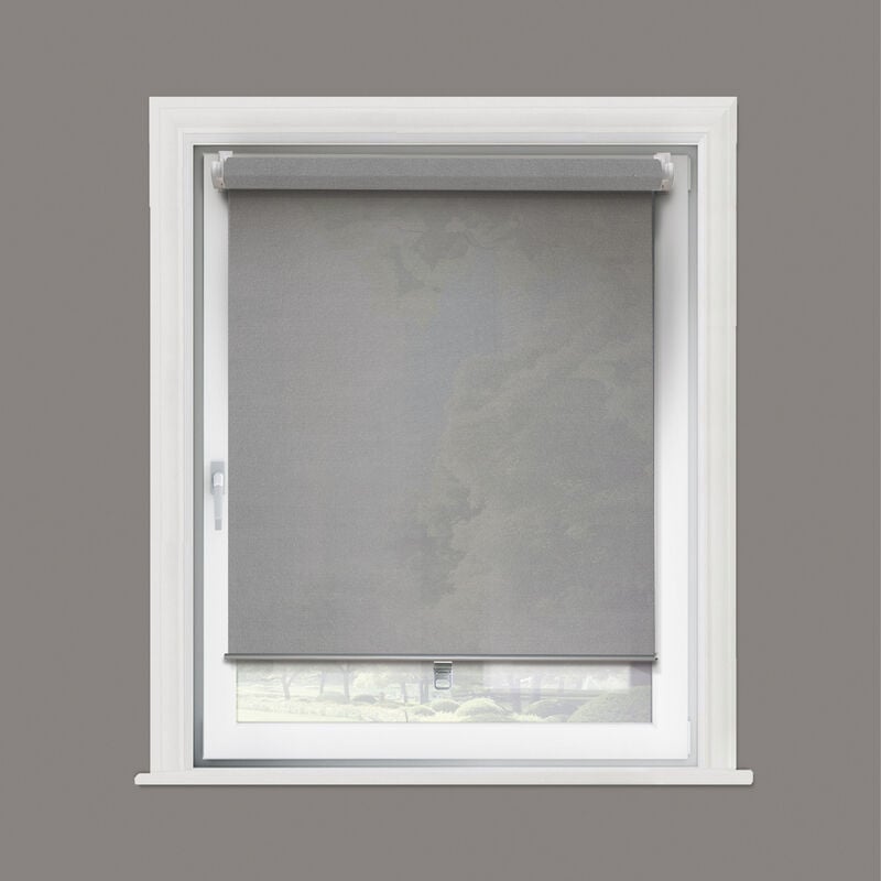 Store enrouleur tamisant automatique sans percer - gamme Must - Gris - L46 x H160cm