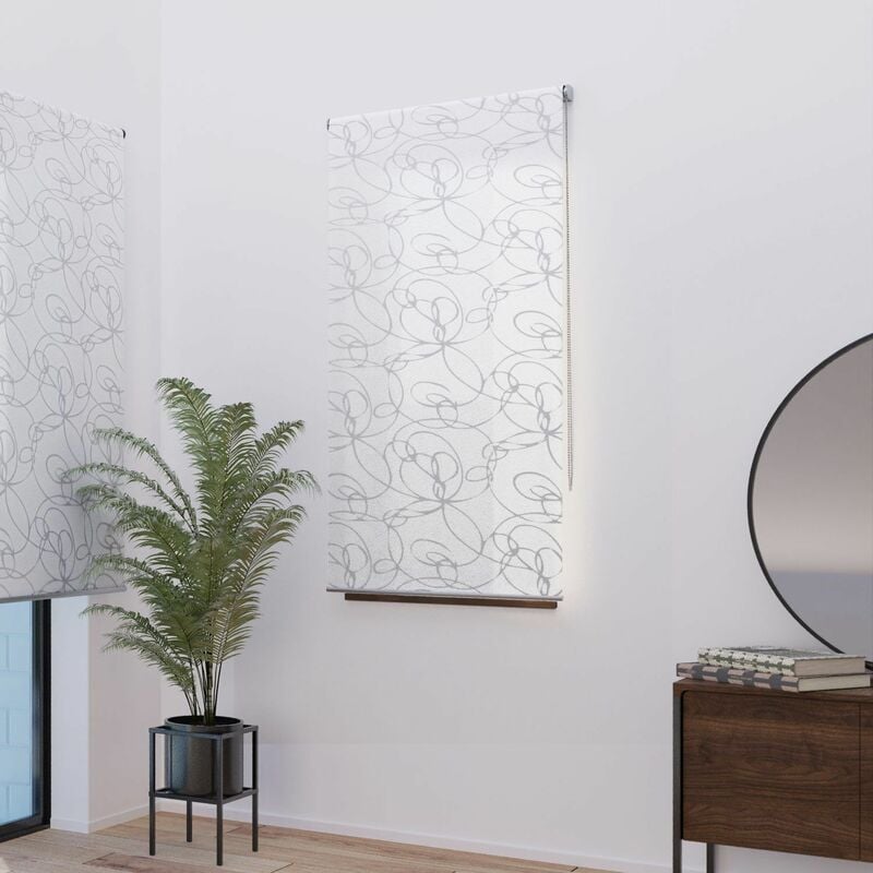 Madecostore - Store enrouleur tamisant motif zigzag - gamme Must - Blanc - L154 x H190cm