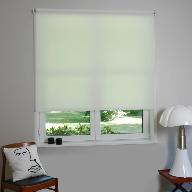 Store enrouleur tamisant automatique - Gris - L94 x H190cm