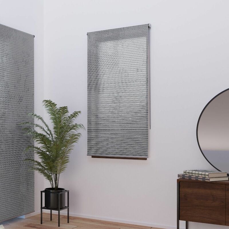 Madecostore - Store enrouleur tamisant gris chiné h250cm - gamme Must - Gris - L64 x H250cm