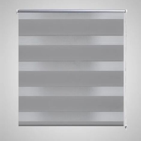 Store enrouleur tamisant, Store jour nuit, Rideau occultant Isolant et Thermique 120 x 175 cm gris MAE8487