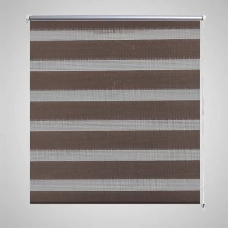 Store enrouleur tamisant, Store jour nuit, Rideau occultant Isolant et Thermique 80 x 175 cm marron MAE6985