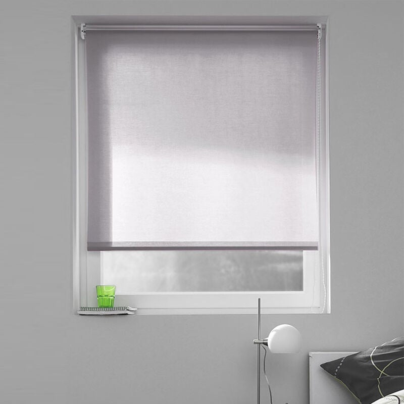 Madecostore - Store enrouleur tamisant uni h250cm - Gris - L64 x H250cm