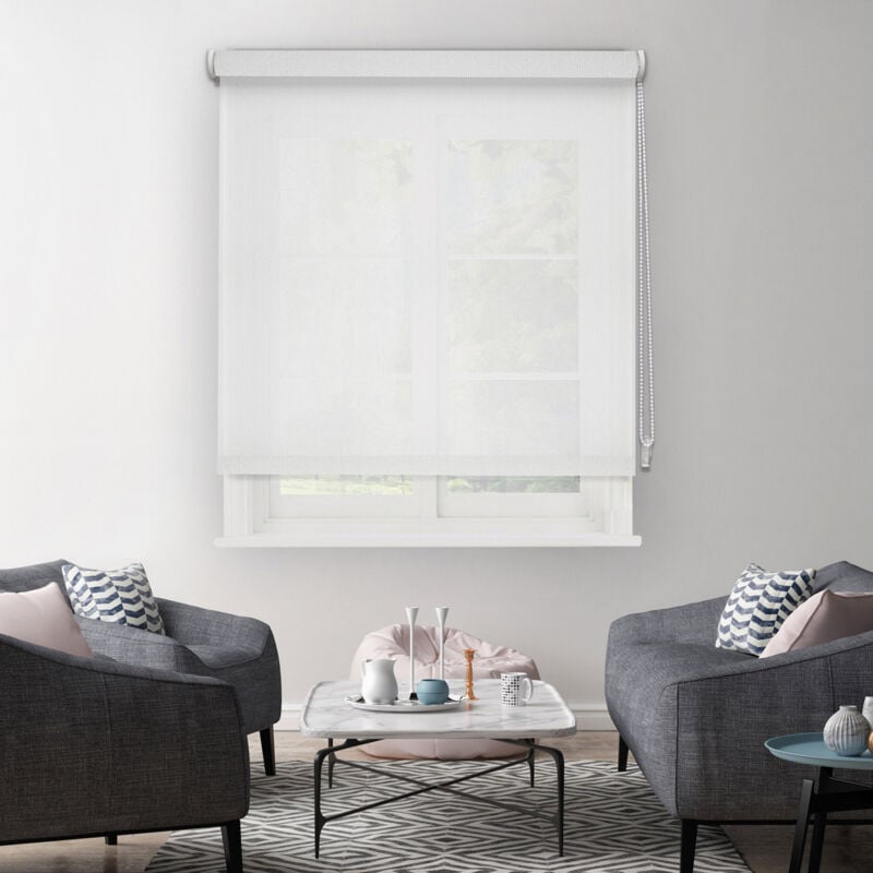 Madecostore - Store enrouleur tamisant uni h190cm - Rose - L154 x H190cm