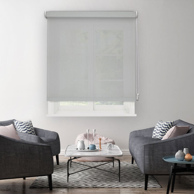 Madecostore - Store enrouleur tamisant uni h190cm - Rose - L64 x H190cm