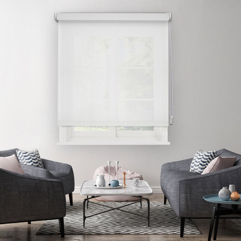 Madecostore - Store enrouleur tamisant uni h250cm - Gris - L184 x H250cm