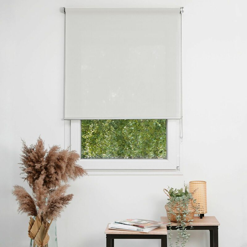 Madecostore - Store enrouleur tamisant uni Prestige - Blanc cassé - L90 x H190cm