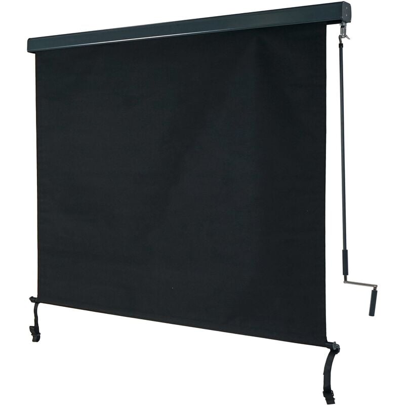 HHG - jamais utilisé] Store enrouleur vertical 621, store extérieur, Protection anti-UV 50, 250x180 cm, anthracite