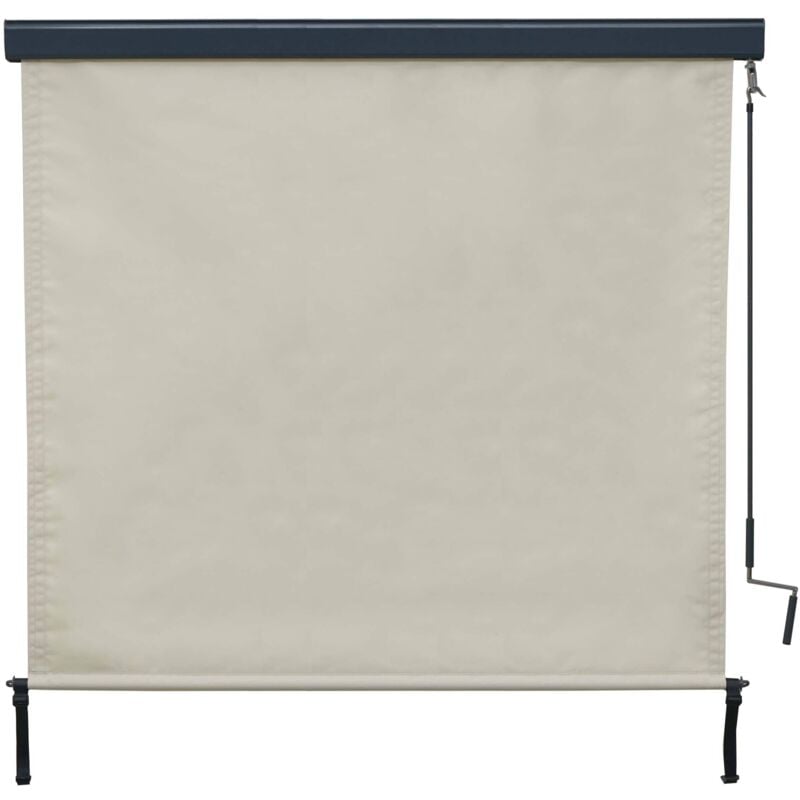 HHG - jamais utilisé] Store enrouleur vertical 621, store extérieur, Protection anti-UV 50, 250x180 cm, crème-beige