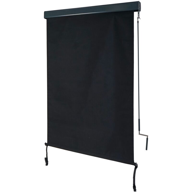 HHG - jamais utilisé] Store enrouleur vertical 621, store extérieur, Protection anti-UV 50, 250x100 cm, anthracite