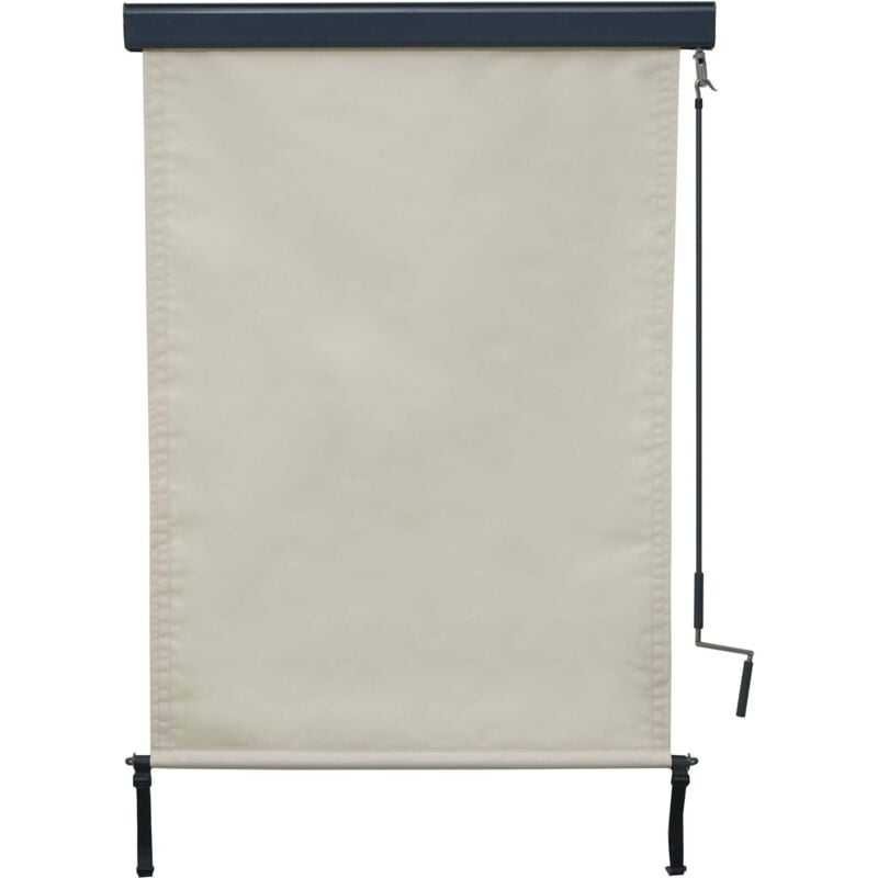 HHG - jamais utilisé] Store enrouleur vertical 621, store extérieur, Protection anti-UV 50, 250x100 cm, crème -beige