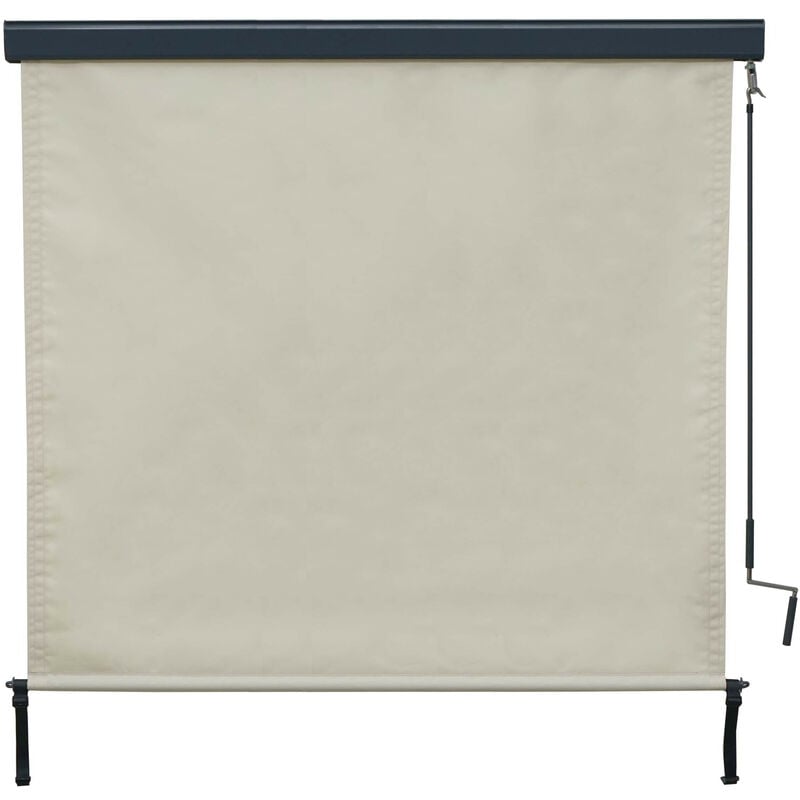 Store enrouleur vertical HWC-F42, store extérieur, Protection anti-UV 50 - 250x180 cm, crème-beige