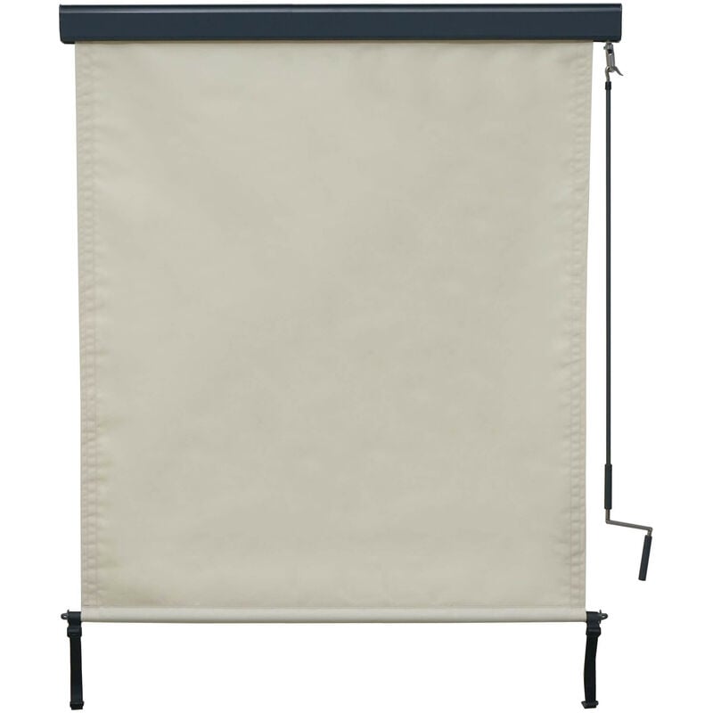 Store enrouleur vertical HWC-F42, store extérieur, Protection anti-UV 50 - 250x140 cm, crème-beige