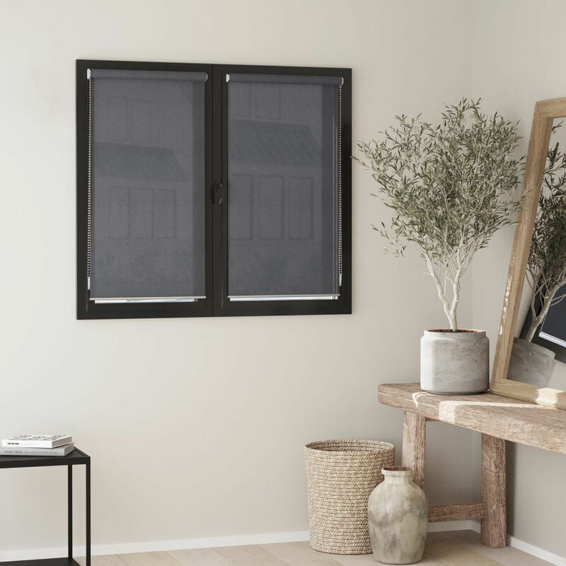 Madecostore - Store enrouleur voile mesh sans percer - gamme Must - Gris - L46 x H190cm