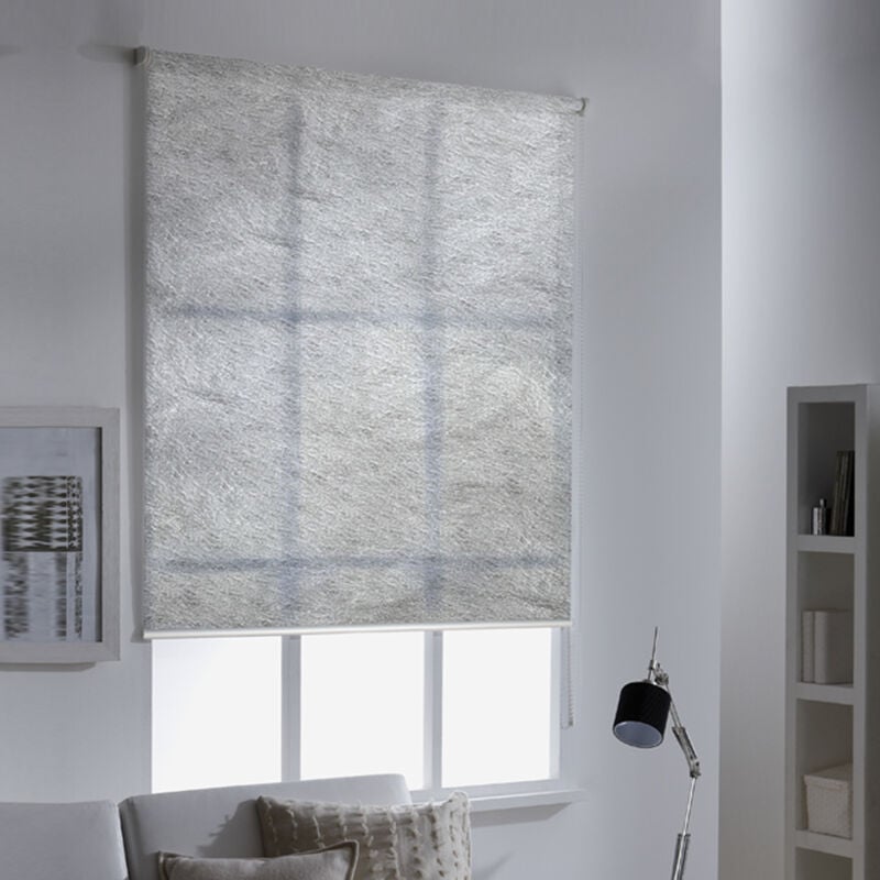 Madecostore - Store enrouleur voile effet frost - gamme Must - Gris - L49 x H190cm