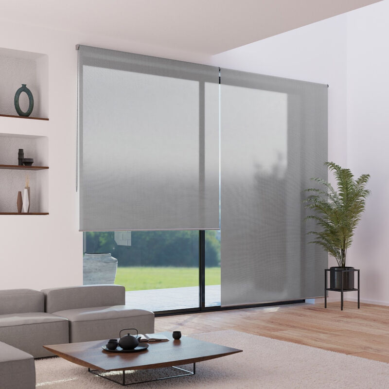 Madecostore - Store enrouleur voile tissu mesh - gamme Must - Beige - L84 x H250cm