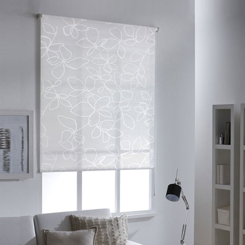 Madecostore - Store enrouleur voile santorini blanc - Blanc - L49 x H190cm