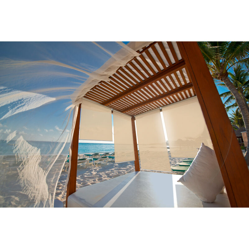 Store Enrouleur Extérieur Microperforé 60x230 cm Champagne dickson® Sunworker® M711 - Armature Anthracite