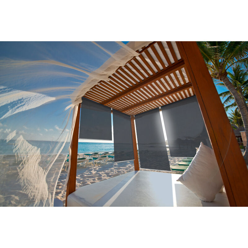 Store Enrouleur Extérieur Microperforé 200x230 cm Charcoal dickson® Sunworker® M392 - Armature Anthracite