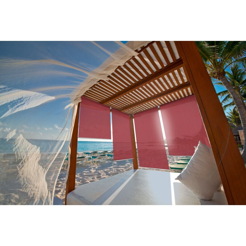 Store Enrouleur Extérieur Microperforé 60x230 cm Rouge dickson® Sunworker® M927 - Armature Anthracite