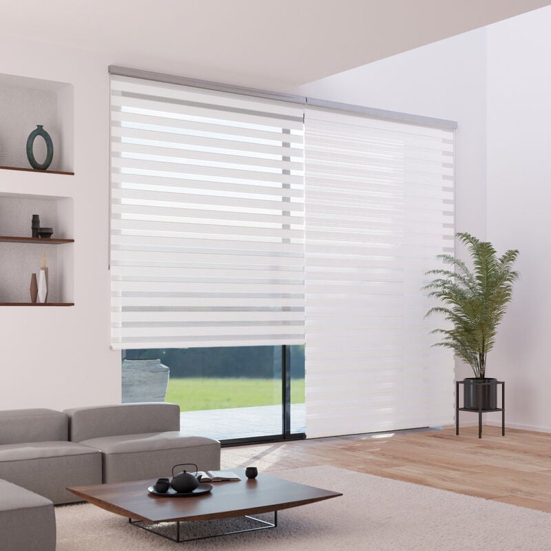 Madecostore - Store enrouleur jour nuit avec coffre - gamme Must - Blanc - L123 x H220cm