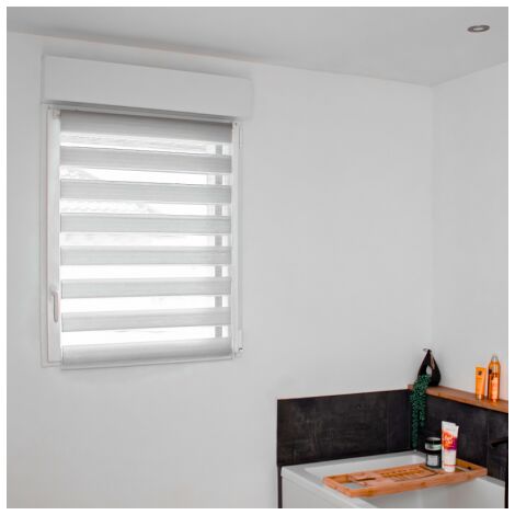 Store Jour Nuit L 62 cm x H 150 cm gris sans perçage - Gris